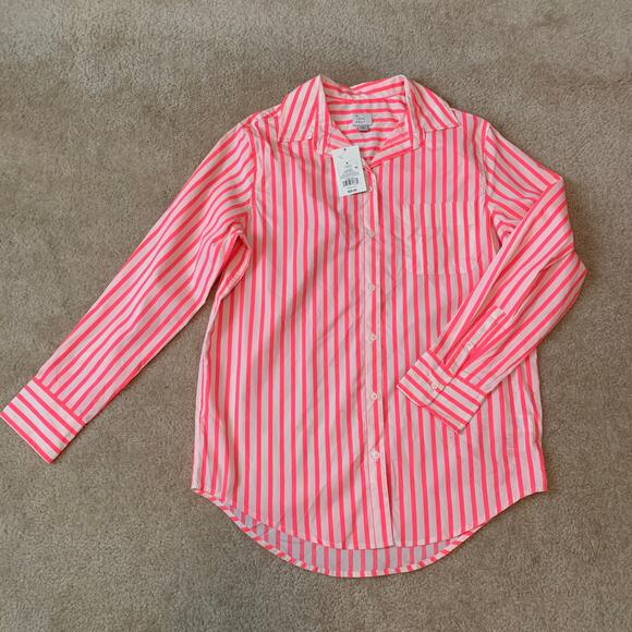 A New Day Women’s Pink Strip Buttons Long Sleeves Size Small NWT - Picture 1 of 10